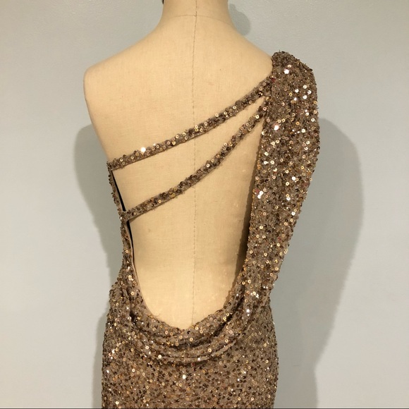 Mac Duggal Copper Sequin Formal Dress - Picture 7 of 12